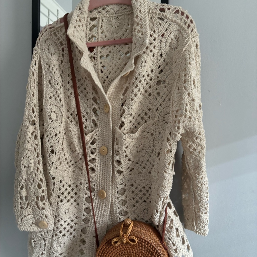 Hand made cotton crochet jacket